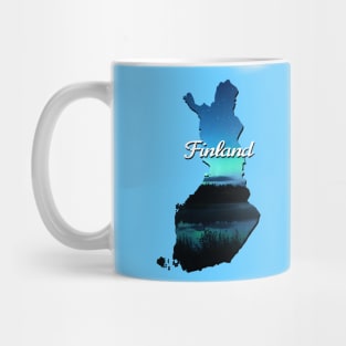 Blue map of Finland Mug